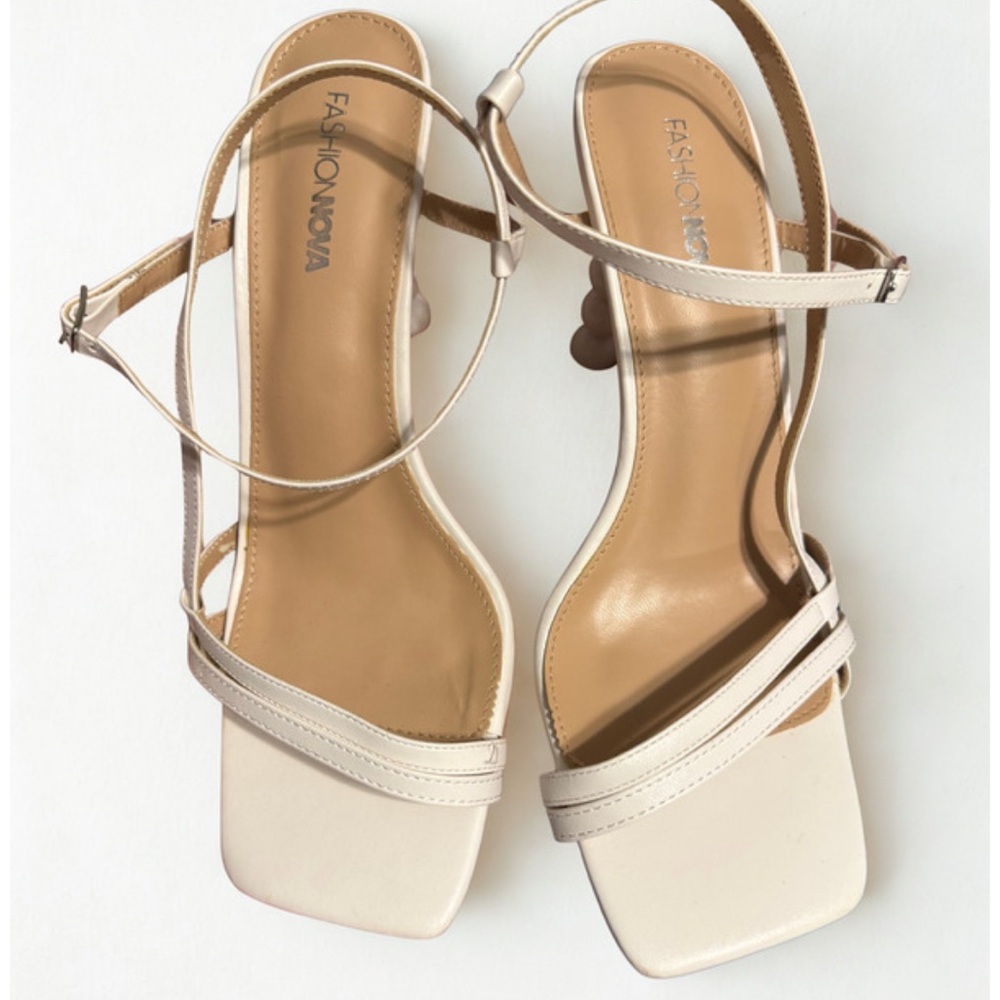 Elegant Cream Strappy Heels